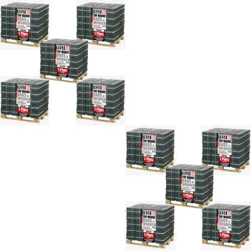 10 Paletten REKORD Braunkohlebriketts (40×25 kg) – Großvorrat 10 t